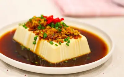 Steamed Tofu with Shallot Oil