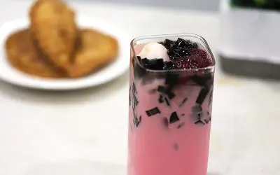 Syrup Bandung with Grass Jelly