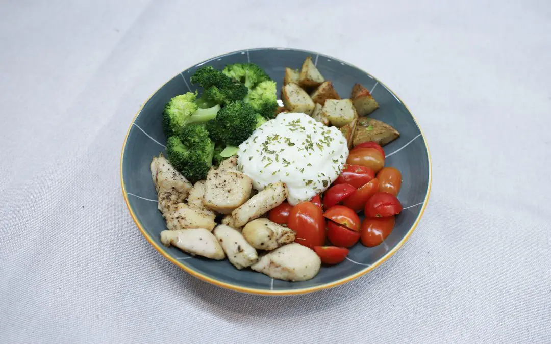 Air Fryer Chicken Salad with Yoghurt Dressing