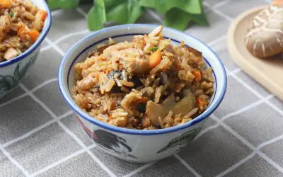 Rice Cooker Mushroom Chicken Rice
